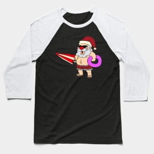 'Christmas In July Hawaiian' Hilarous Santa Gift Baseball T-Shirt